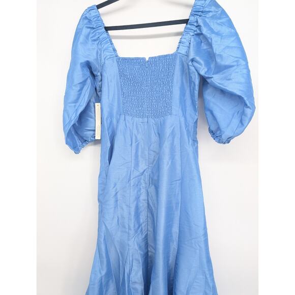 NWT Anthropologie HUTCH Twist-Front Puff-Sleeve Ruffle-Hem Dress Sz S #NB459 - Picture 7 of 11